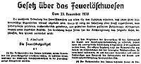 Gesetz über das Feuerlöschwesen 1938 - zum Vergrößern klicken (Quelle: www.lindenholzhausen.de)